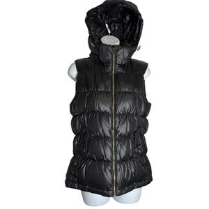 Michael Kors Womens Black Puffer Vest‎ Full Zip Sleeveless Hooded Jacket S